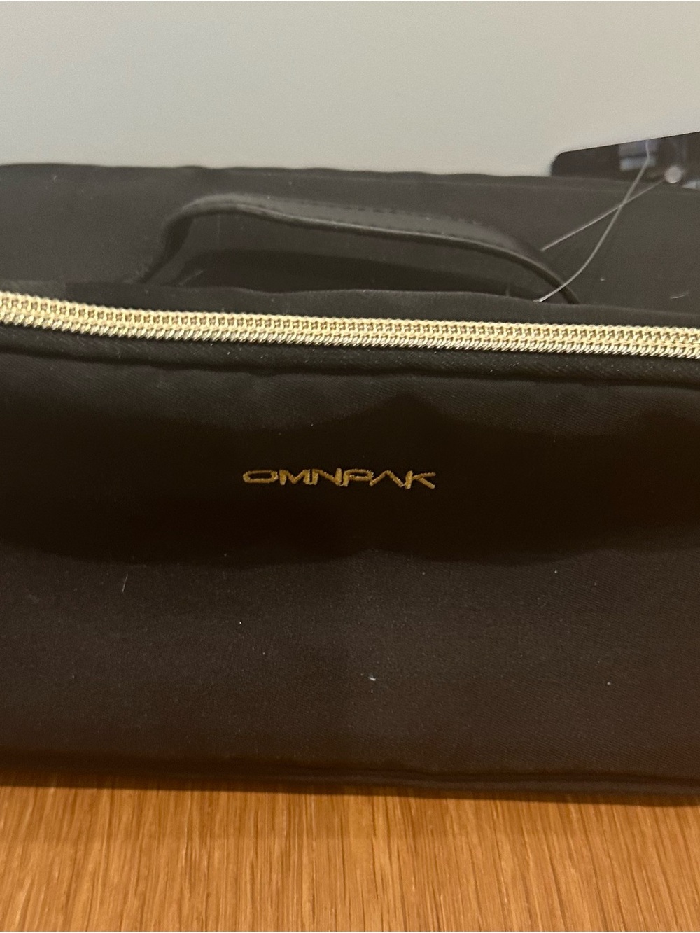 Black Cosmetic Case with Gold Zipper